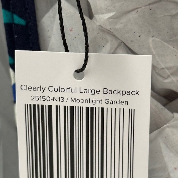 Vera Bradley Clearly Colorful Lrg Backpack Moonlight Garden Floral Clear Bag NWT main image 8